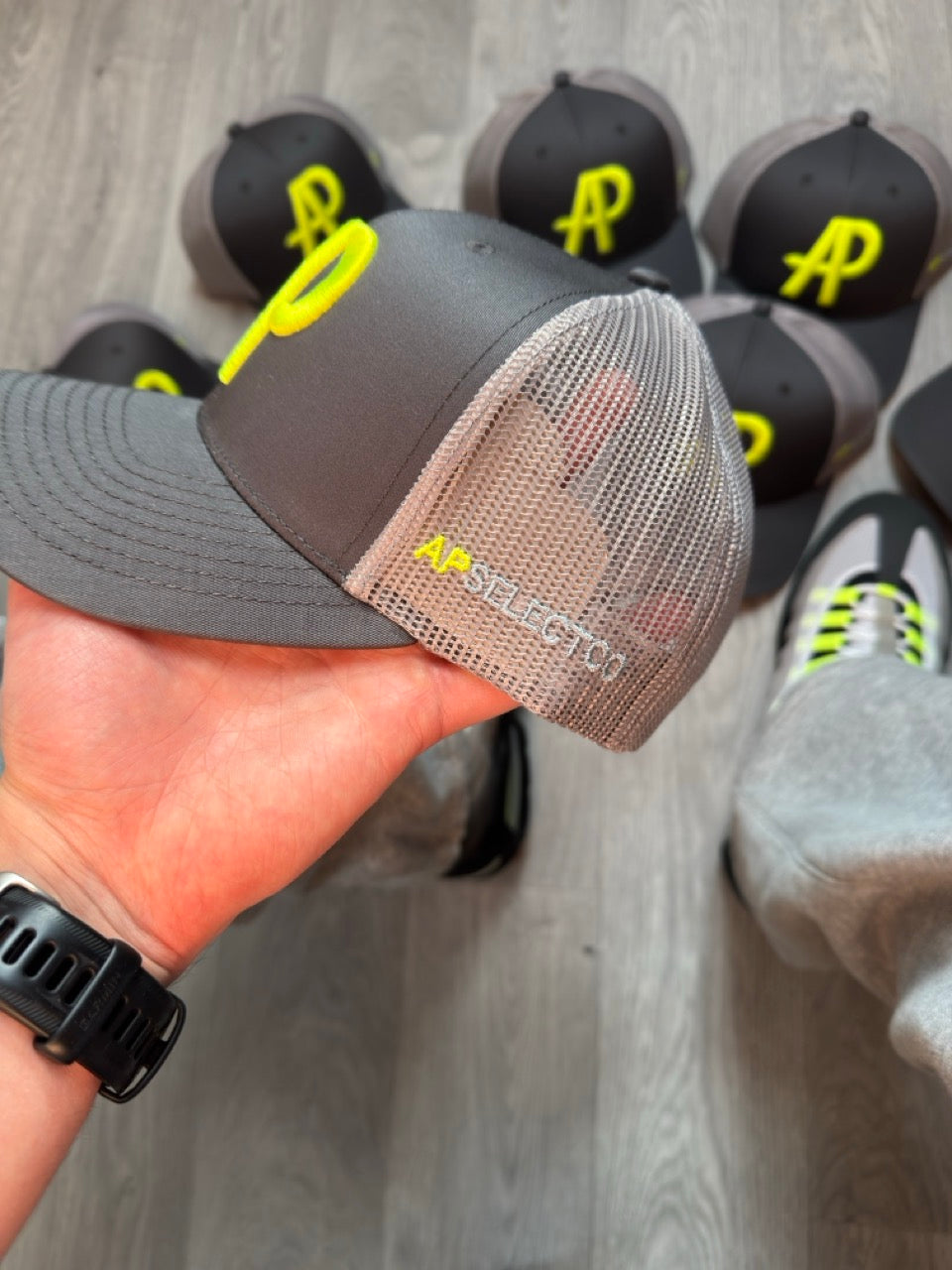 APselectco Baseball Cap (Grey/Neon)