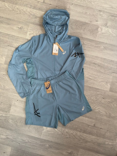 Asics Wind Breaker Short Set (Blue)